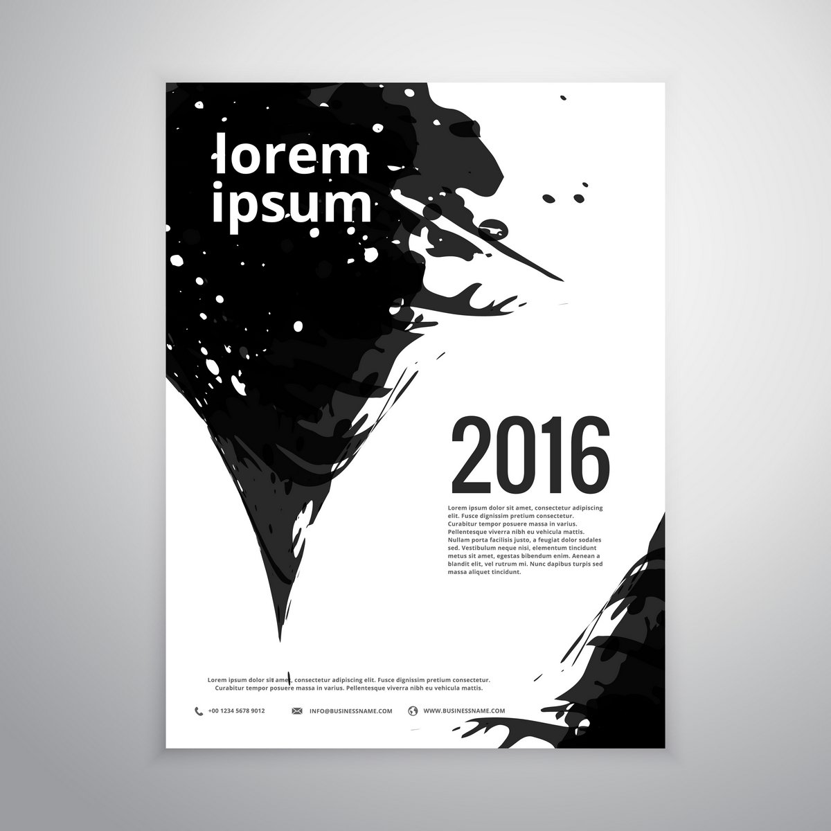 abstract brochure design with black ink